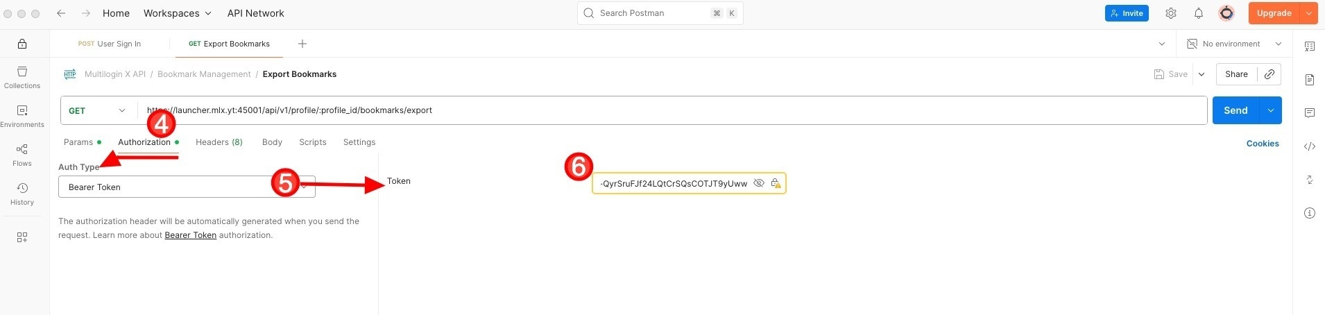How to use bookmark manager in Multilogin reference visual 7