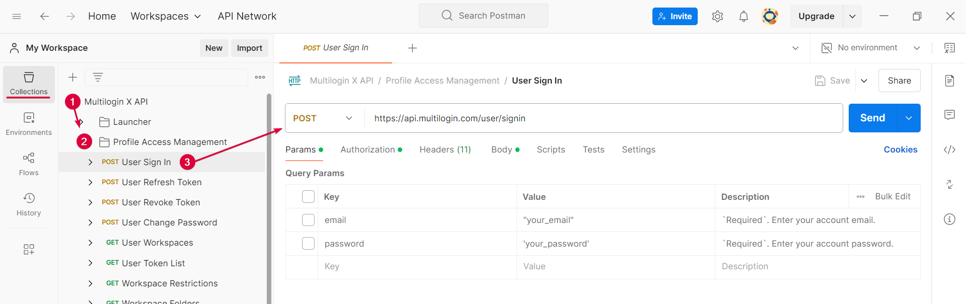 How to run CookieRobot using Script runner in Postman reference visual 5