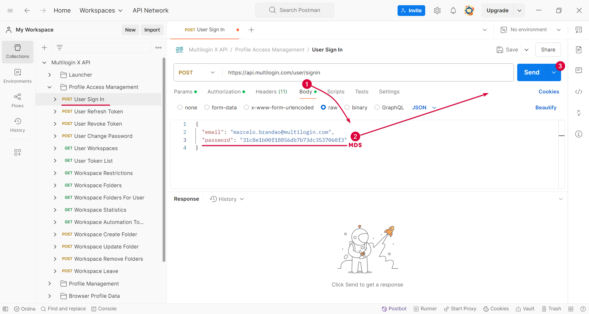 How to run CookieRobot using Script runner in Postman reference visual 7